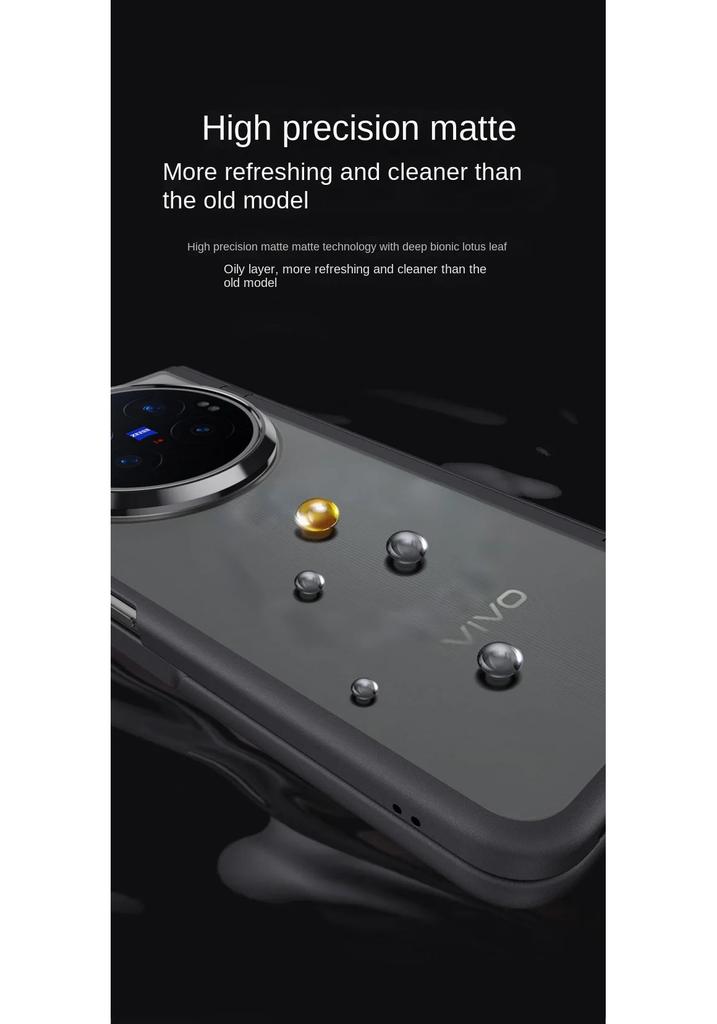 Mattierte halbtransparente Rückabdeckung für VIVO X Fold 6 mit Metall-Kameraobjektivring und Frontglas-Displayschutzhülle