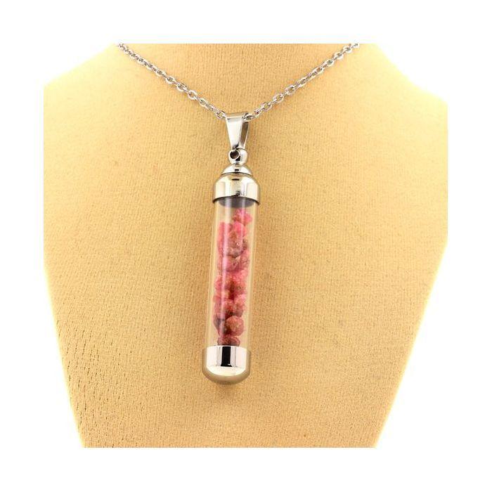 Pierres et Minéraux. Collier Spinelle brut. Modèle tube 50 mm.