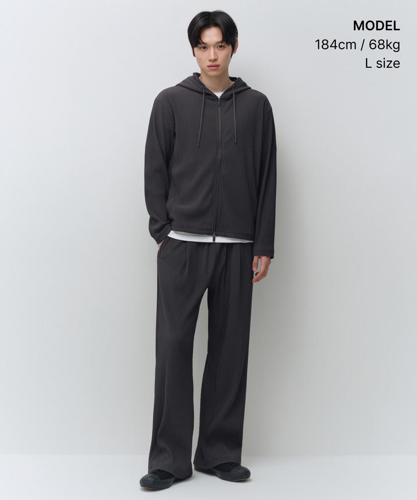 Musinsa Standard Pleated Hooded Zip-Up [Gray]