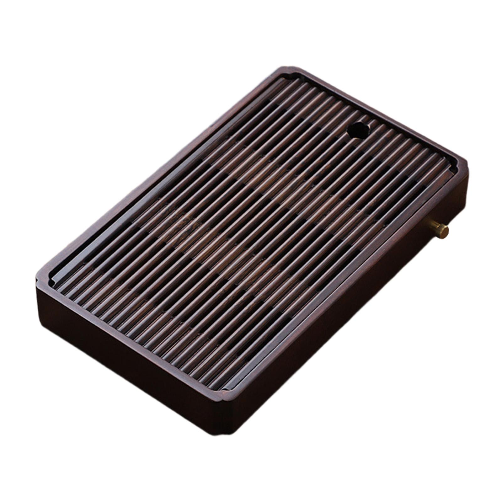 

Поднос для чая из бамбука с емкостью для хранения воды, прочный, винтажный, легко моется, отдельный дизайн, дренажный тип, поднос для подачи чая