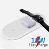 3-in-1 15W Desktop Fast Smart Wireless Charger Adapter for iPhone i-Watch Air Pods