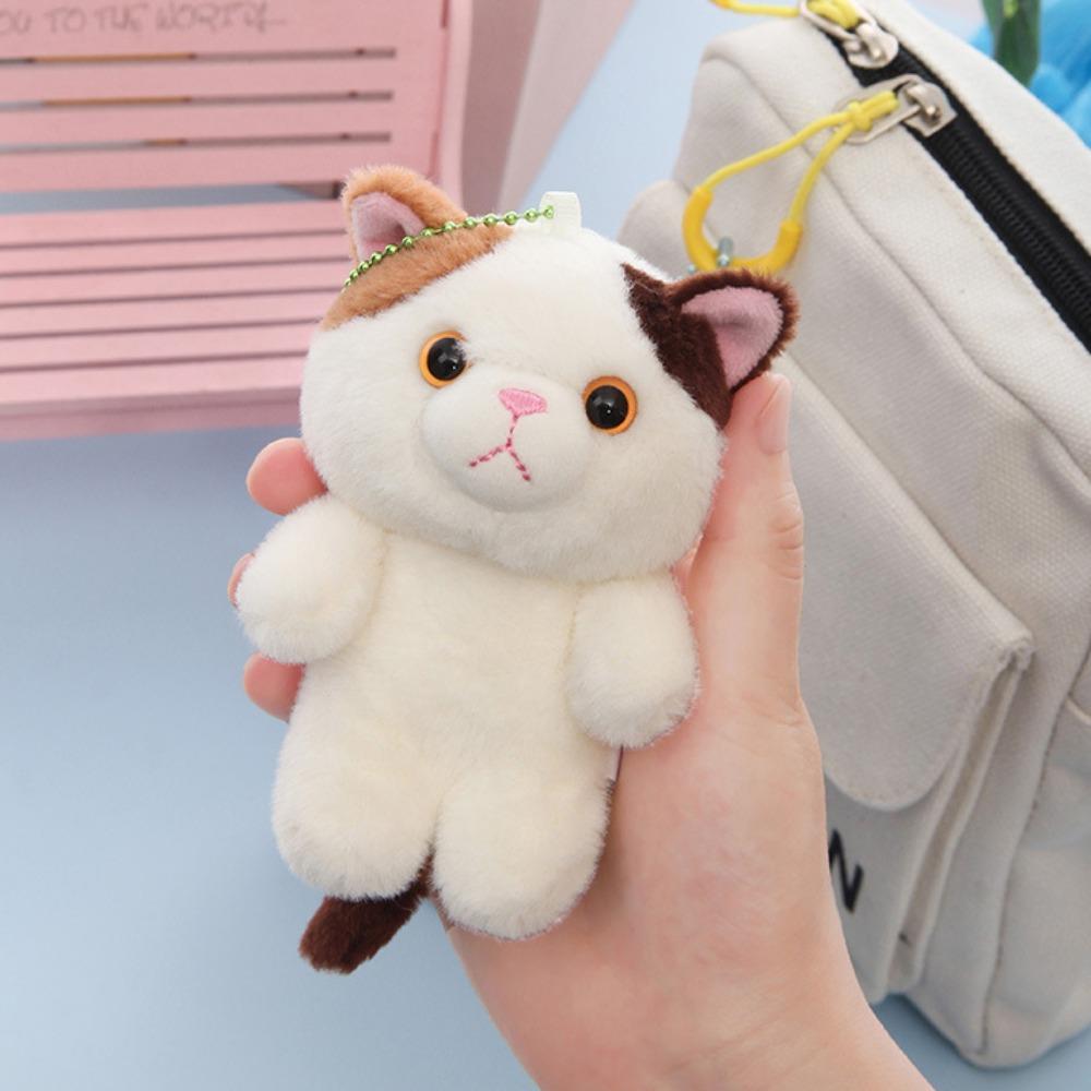 Cartoon Cat Plush Keyring PP Cotton Plush Cat Doll Pendant Plush Cat Keychain  Christmas Gift