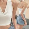 Sexy Tank Top Metal Heart Halter Crop Tops Women Summer Camis Backless Camisole Fashion Tube Female Casual Tee Sleeveless Vest