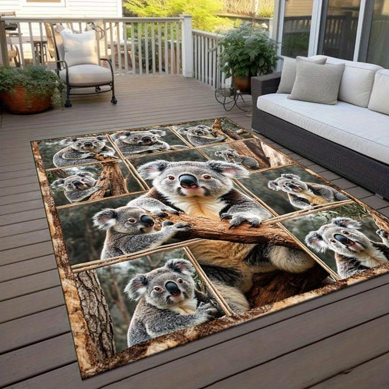 Koala Collage Rug: Create a Fun and Cozy Atmosphere | Australian Wildlife Theme | Kids Room Accessories Skid resistant carpet