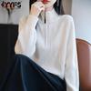 Women's Fashion Casual Fall Winter Solid Color Print Long Sleeve Half Turtleneck Sweaters