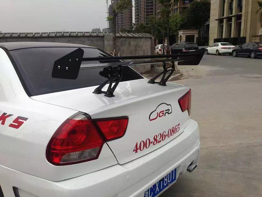 Universal No-Drill Black Aluminum Rear Spoiler for Sedans
