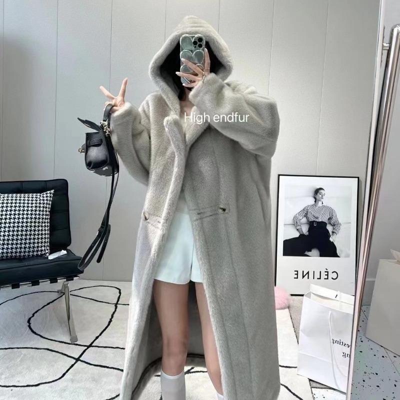 Шуба женская европейская норковая с капюшоном — фото 4