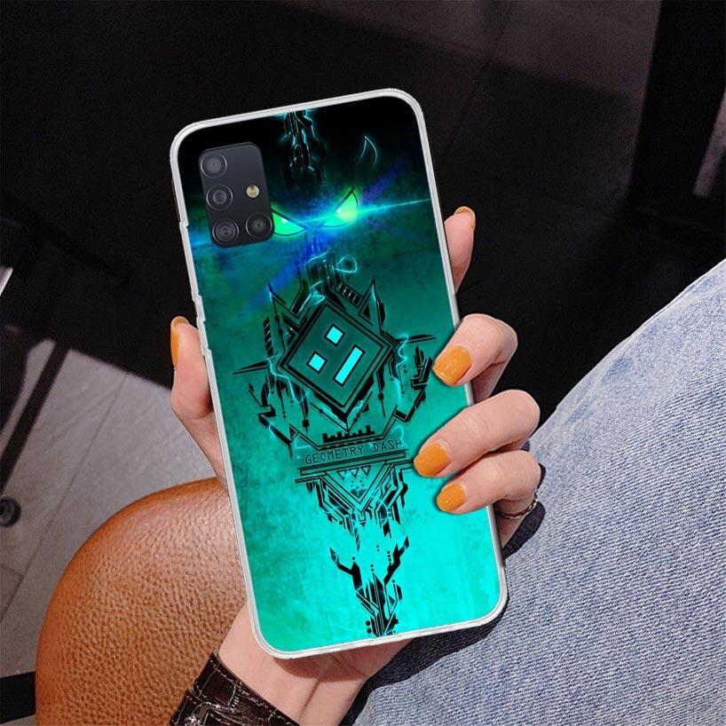 Geometry Dash Game Phone Case For Samsung Galaxy A52 A32 A22 A12 A51 A31 A50S A30S A20S A10S Note 20 Ultra 10 Plus S10 A72 A71 G