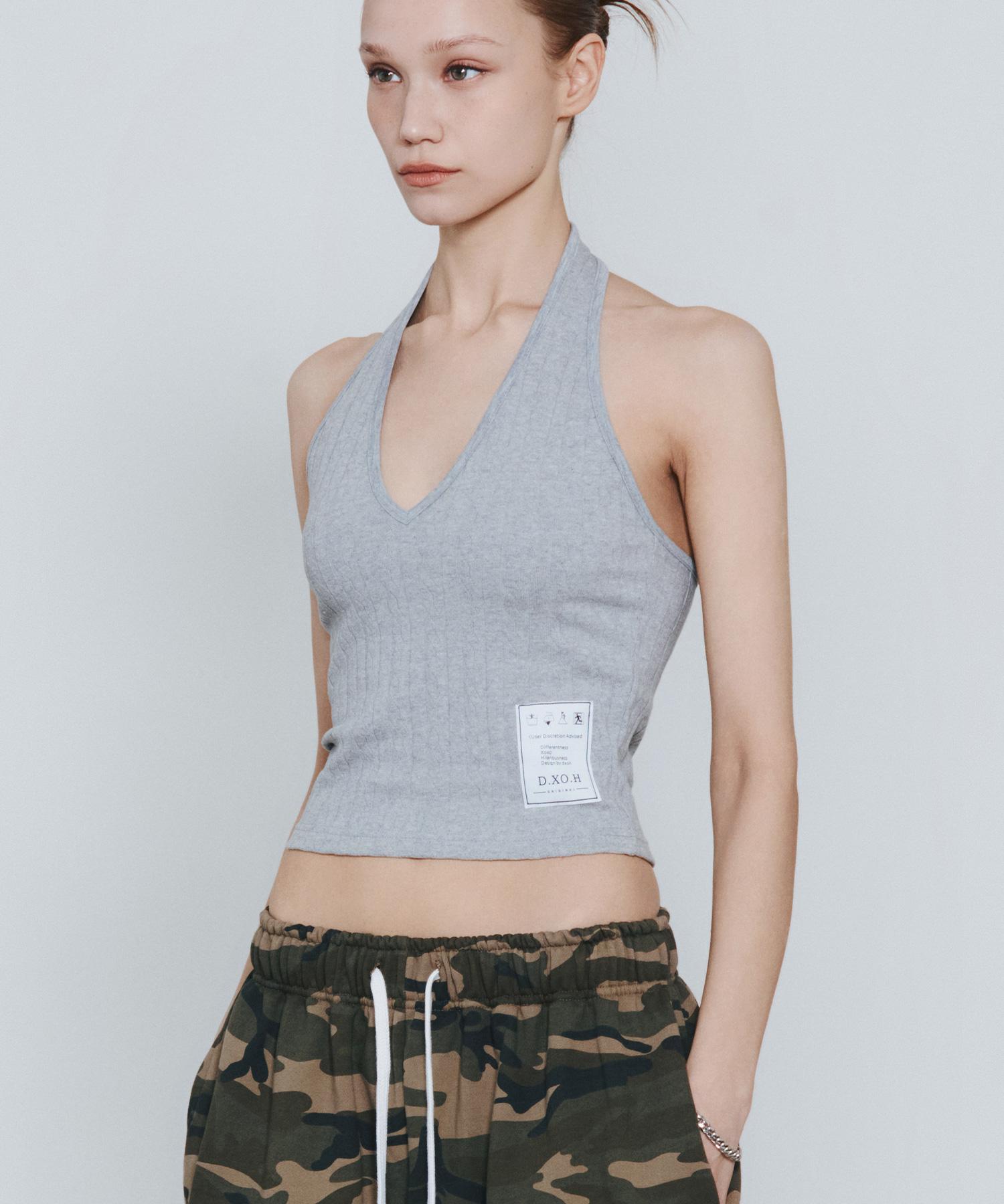 D So H Tag Logo Sleeveless Light Gray Free