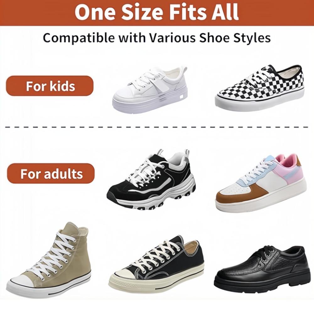 New No Tie Shoe Laces Press Lock 8MM Wide Flats Sports Running Shoe Elastic Shoe Laces Without Ties Lock for Kids Adult Shoes