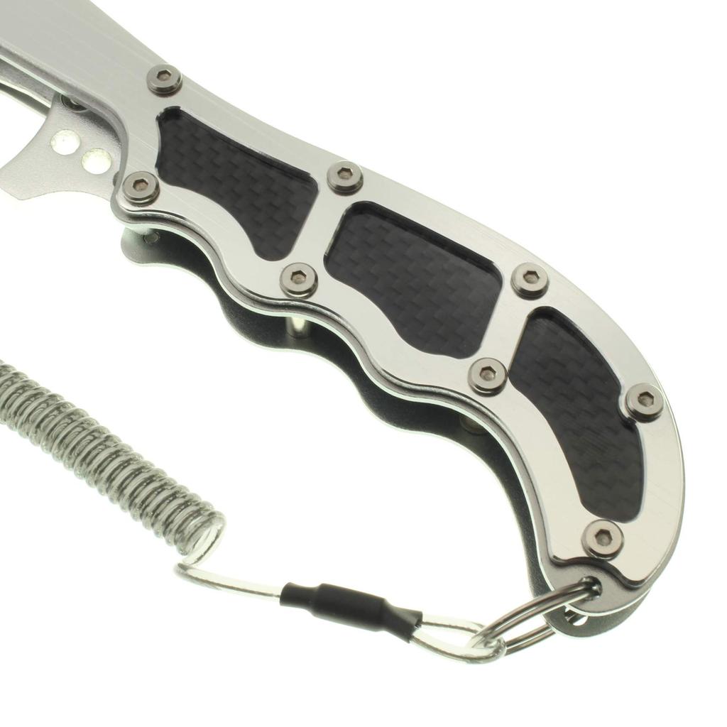 1091 Fish Carbon Fiber Fish Grip (Iregui) Grip, Pistol-Shaped (Silver)