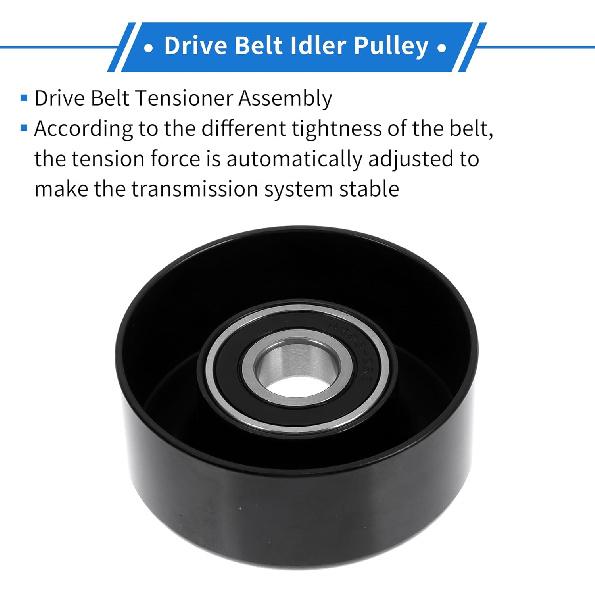 1 Pc Drive Belt Idler Pulley for Ford Escort 1998-2004,for Ford for Mustang 1998-2004 Iron Black Serpentine Tensioner Pulley Idler