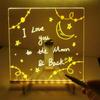 Children's Handmade Erasable Painted Acrylic Doodle Diy Notepad  Board Led Glass Painting Night Light(6ml)