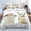 Alpaca Duvet Cover King Queen Size Kawaii Farm Animal Theme Bedding Set Kids Cartoon Llama Alpaca 2/3pcs Polyester Quilt Cover