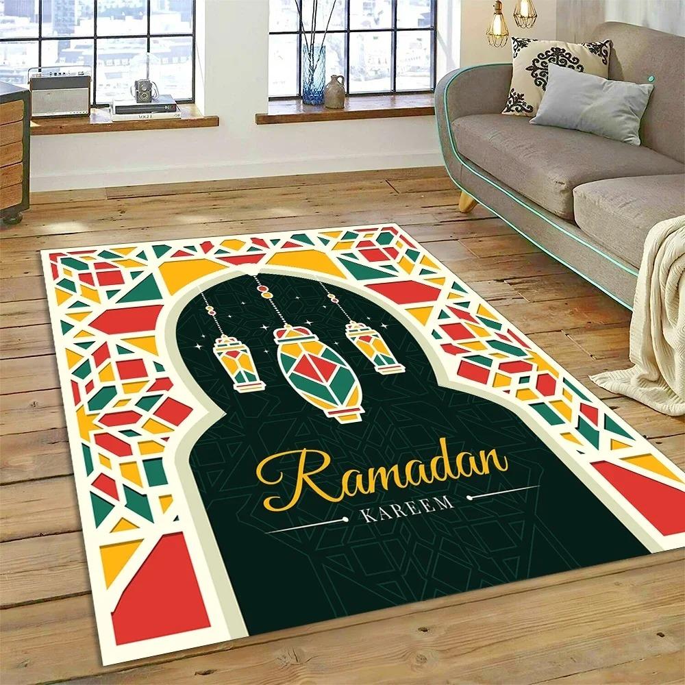 Muslimischer Islam Gebetsteppich zur Wohnzimmerdekoration Teppiche Zuhause Sofa Kaffeetisch Rutschfest Schlafzimmer Bettseite Bodenmatte Waschbar