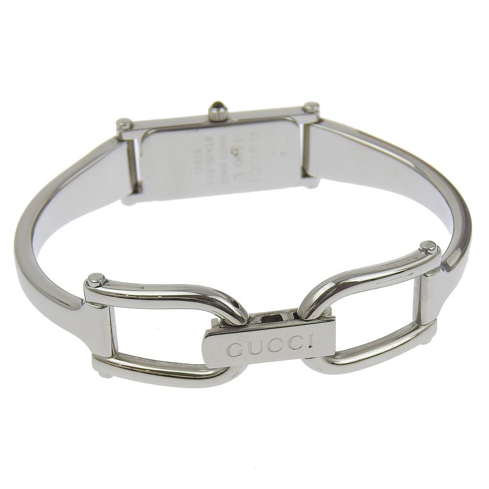 Gucci Watches 1500L grayDial Stainless Steel Quartz Analog Display Women Used