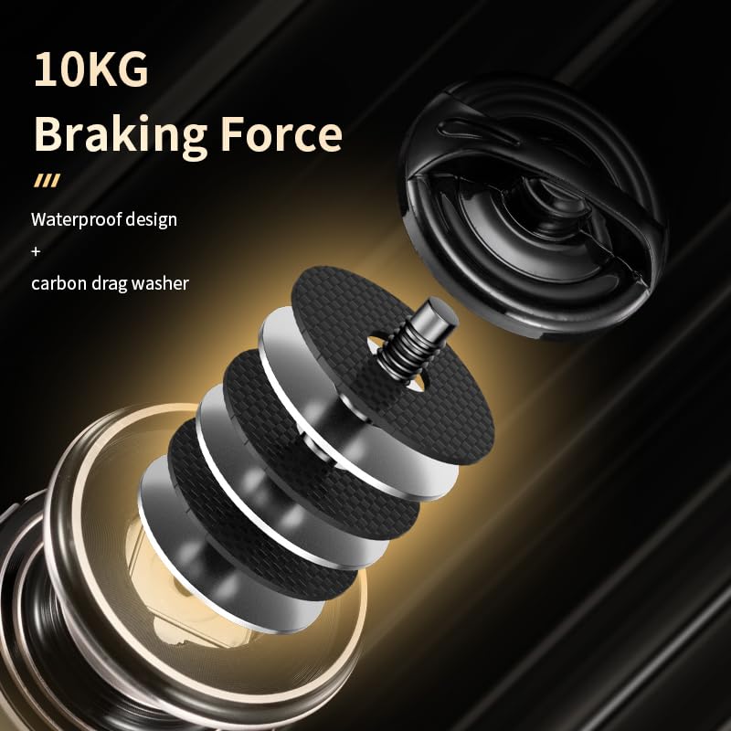 ROOBLINOS MG Professional Spinning Fishing Reel Lightweight Black Metal Body Smooth Drag System Freshwater Reservoir Carp Fishing 2000-7000 (MG5000)