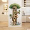 Cute Cartoon Tree Animals Wall Sticker Raccoon Squirrel Bunny Elephant Peel Stick Decal for Kids Bedroom Nursery Playroom Decor