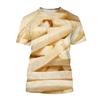 French Fries Pattern T Shirt For Men Potato Food 3D Printed Tees Summer Casual Loose O-Neck