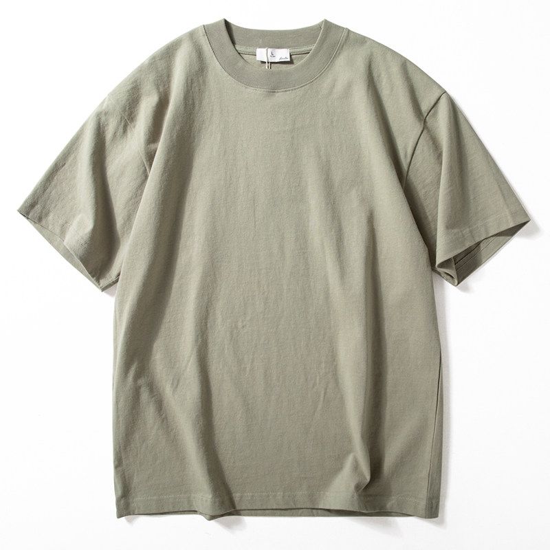 Short-Sleeved T-Shirt for Men 2025 Summer New Style Washed Cotton Top Pure Color Basic Versatile Loose Casual Half-Sleeve