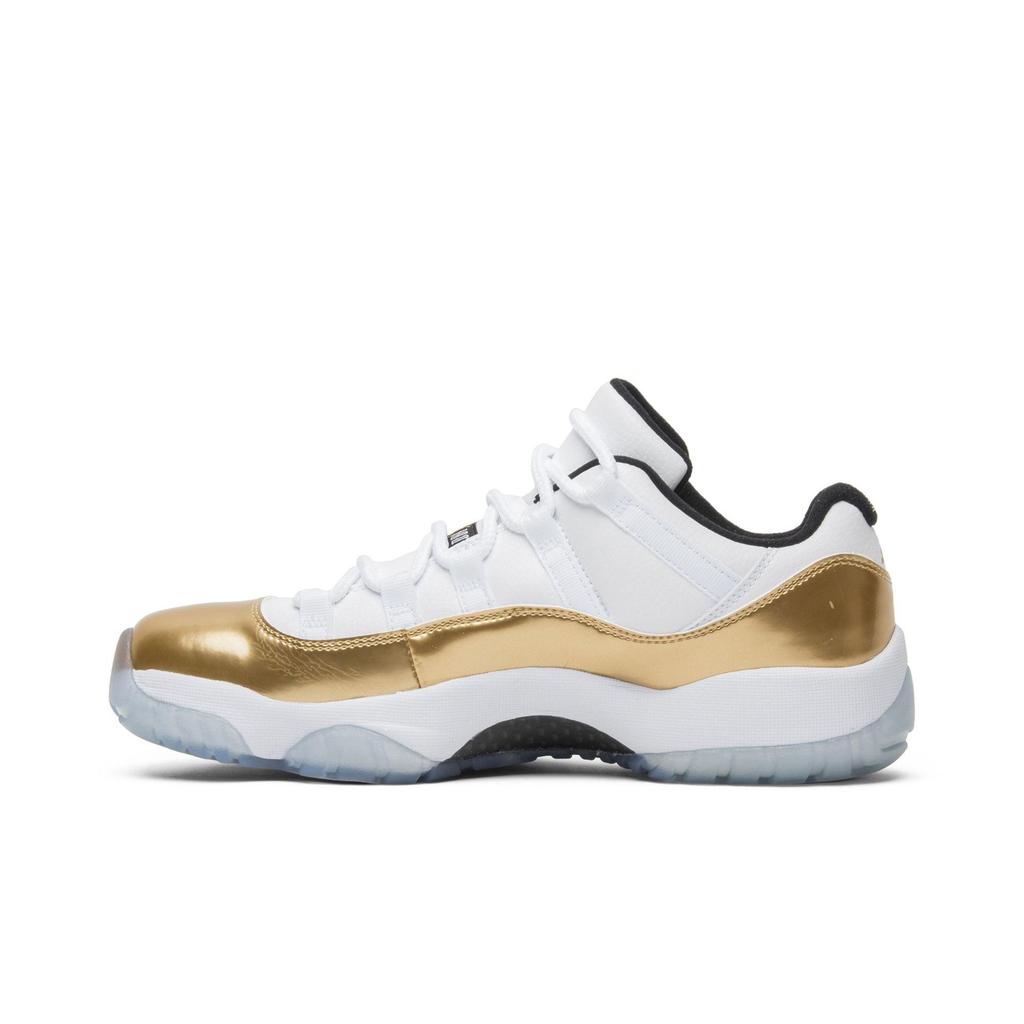 Air Jordan 11 Retro Low 'Closing Ceremony' (Unisex) White / Metallic Gold / Black Vintage Basketball Shoes 528895 103