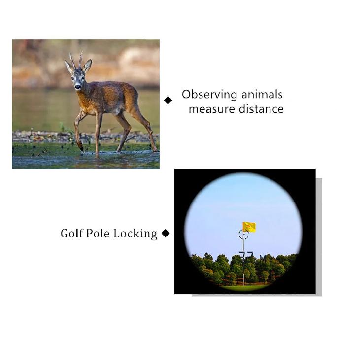 Waterproof Hunting Rangefinder 6X Magnification Flag-locking Range Finder Laser Distance Meter for Golf Sport with Flagpole