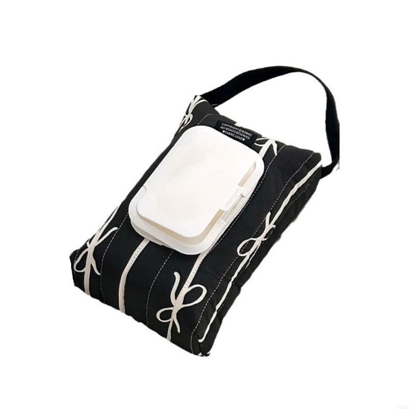 

Reusable Cotton Wet Tissue Pack with Striped Bowknot for On the Way Moms