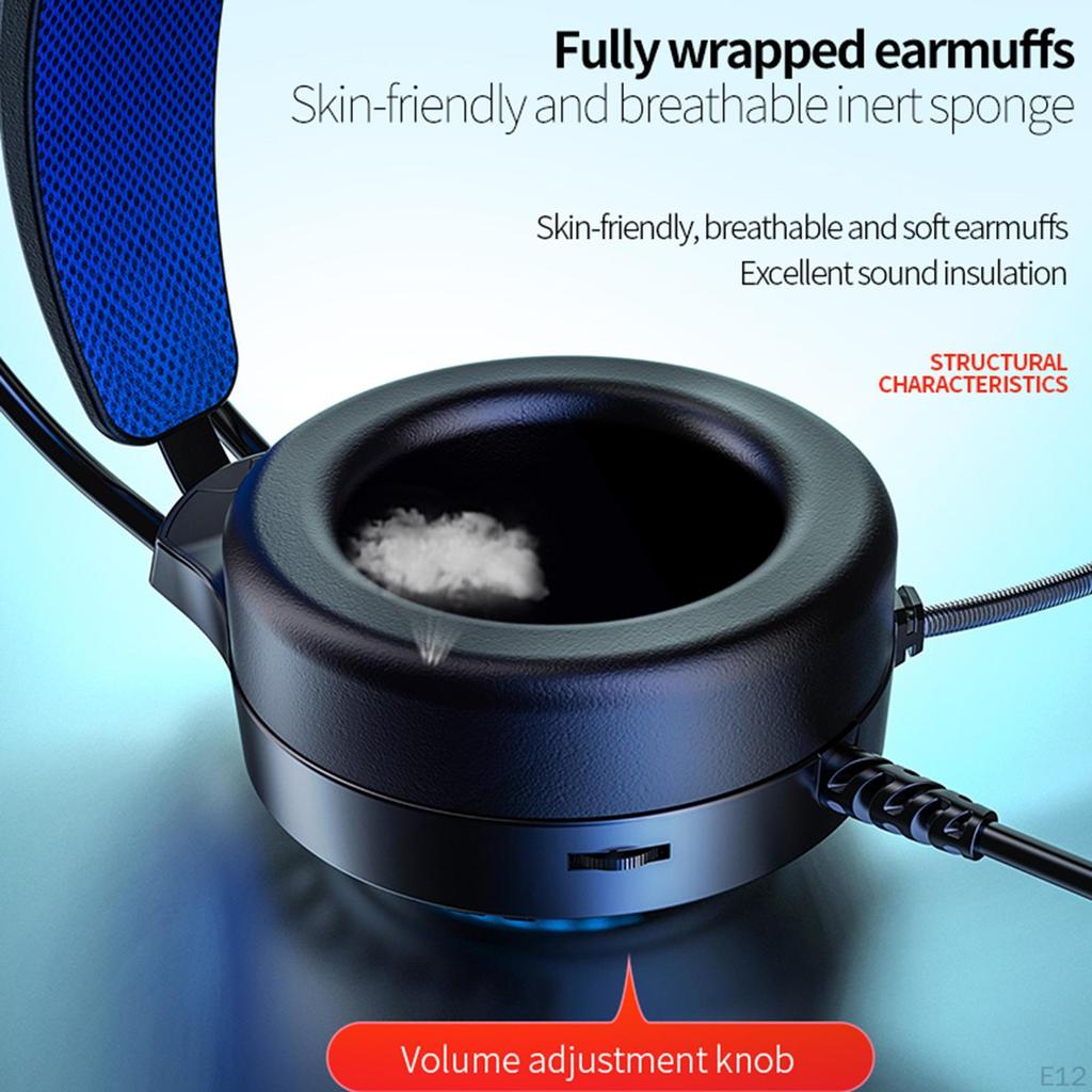 Gaming Headset Headphones Noise Canceling with Microphone Rotatable Mic for PC Laptop