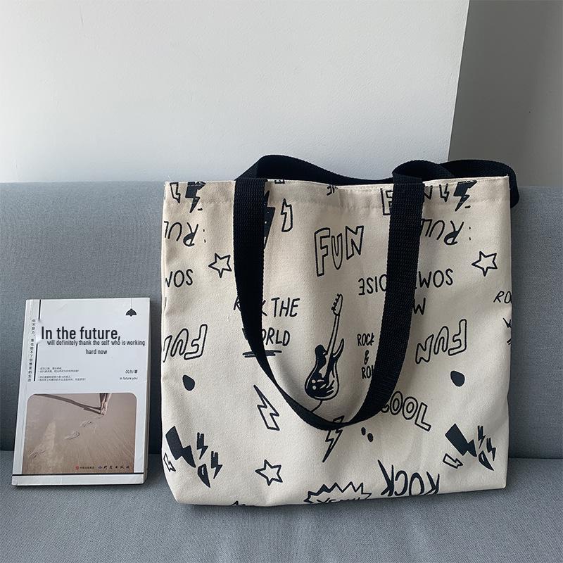 New Canvas Shoulder Bag - Women's Large Capacity Retro Ulzzang College Bookbag for Autumn/Winter