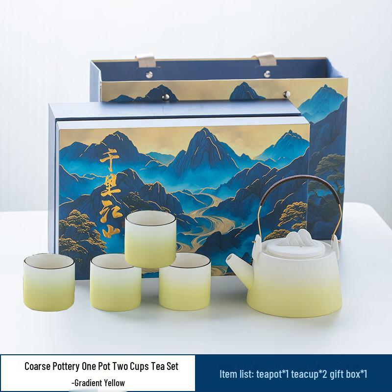 Five-Piece Gradient Ceramic Kung Fu Tea Set