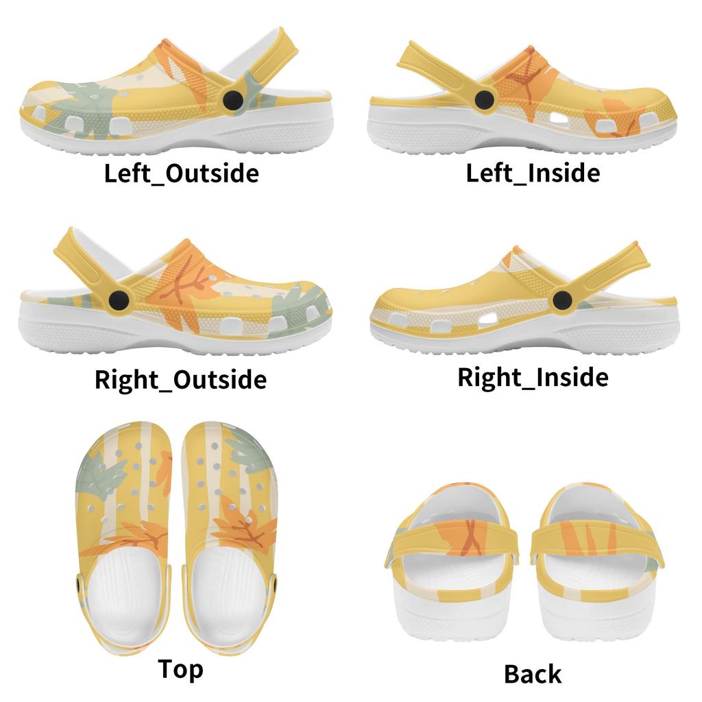White Printed EVA Clogs Women Men Lightweight Soft Slip On Casual Shoes Comfortable Summer Sandals Lightweight Daily Wear