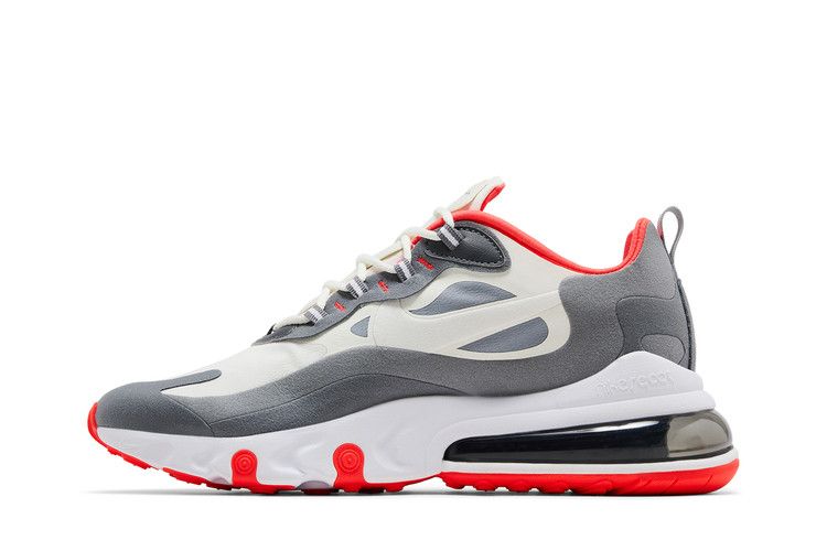 Men's Sneakers Nike Air Max 270 React Smoke Grey Red Summit White/Smoke Grey-Particle Grey-White