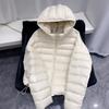 Women Winter Lightweight Down Coat Short Hooded Warm Puffer Jacket Thickened Quilted Outerwear