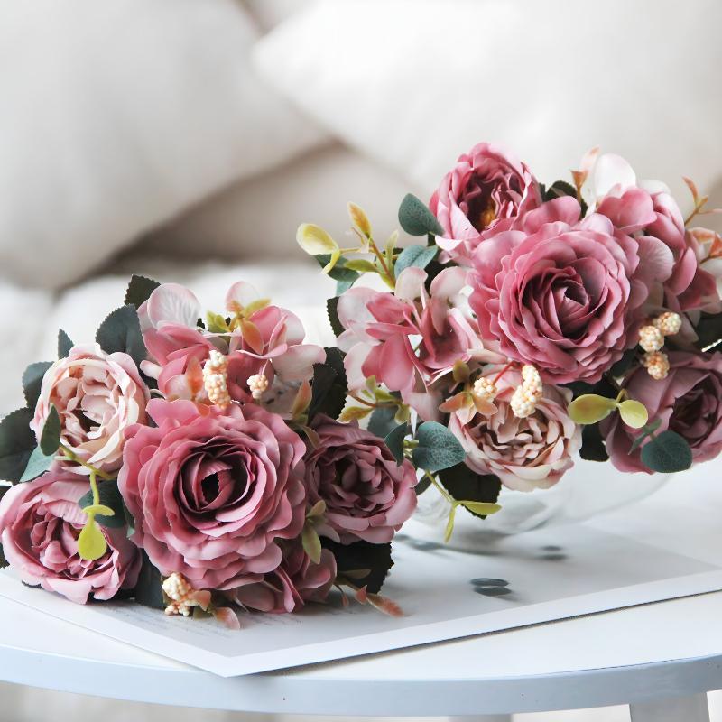 30cm Europäische Künstliche Pfingstrosen Blumen Seidenhortensie Rose Wohnzimmer Hausgarten Hochzeit Brautstrauß Partydekoration