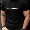 Unisex Black Oneck Tshirt Minimalist Cursive Print Casual Short Sleeve Cotton Tee Simple Streetwear Slim Fit Tops For Unisex