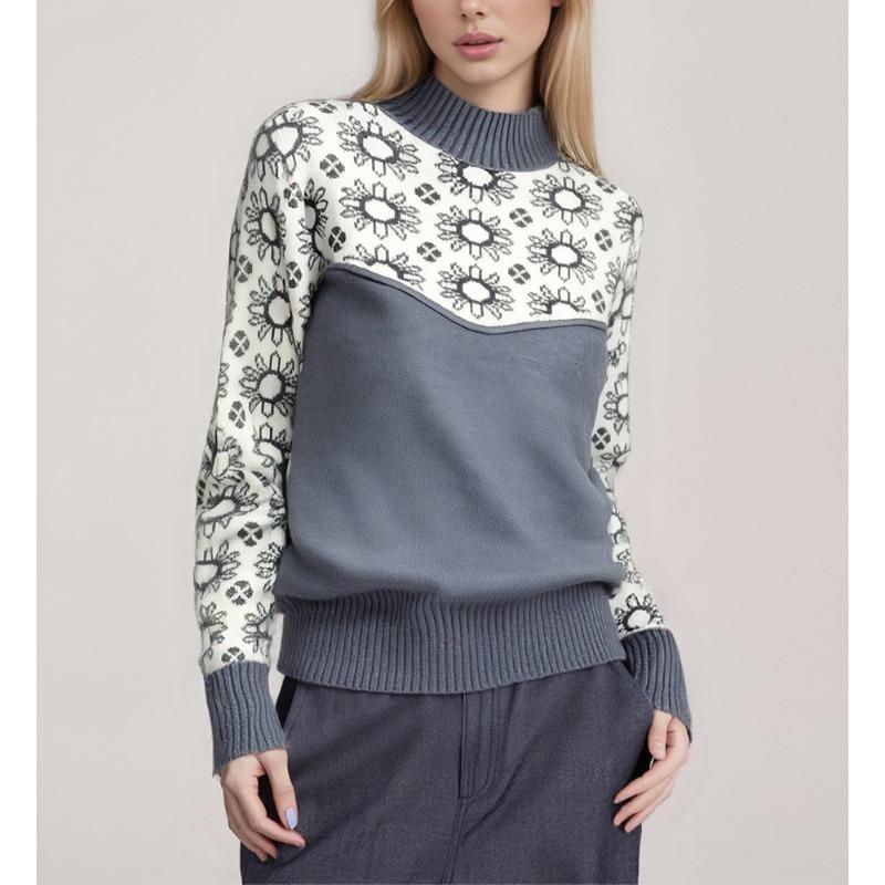 

Контрастные воротники, пуловеры с принтом, вязаные свитера, женственный темперамент, для работы и тонкие, надетые слоями свитера one size fits all серый