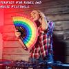 Regenbogen Faltfächer Kunststoff Tanzaufführung Fächer Rollenspiel Hochzeitsrequisite Dekorativer Fächer