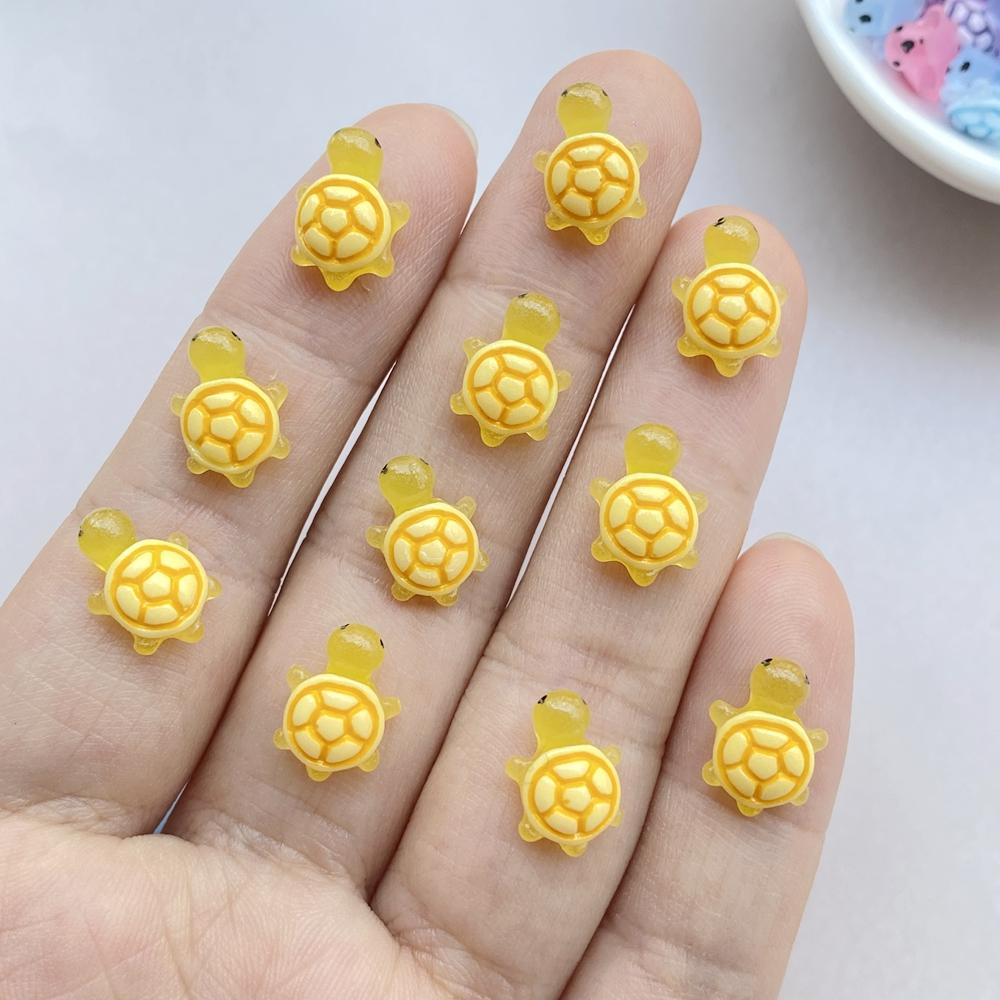 30 Pcs Cute Mini Colorful Turtle Flat Back Resin Cabochons Scrapbooking DIY Jewelry Hairpin Craft Decoration Accessorie