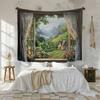 Window View Hobbit Cottage Tapestry Healing Series Countryside Valley Background Bunsen Series Room Decoration