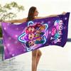 Toalla de Playa K-Pop Morada Dibujos Animados Ídolos Chicas Estampado Plano Suave Toalla de Baño para Viajes de Verano Piscina Libre de Arena
