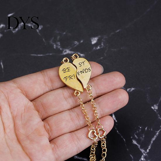 Pendant Bracelet 2Pcs Best Friends Heart Joint Pattern BFF Bracelets Bangle Friendship Jewelry Gift Fashion