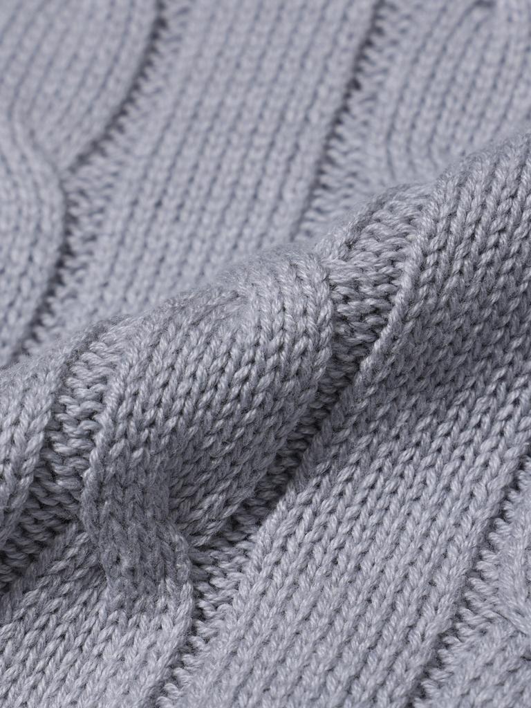 20TH HOLE Cable Collar Men'S Long Sleeve Knit [M/Grey]