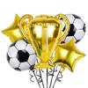 Golden World Football Soccer Kids Birthday Party Decoration Plates Straw Bunting Loot Bag Tablecloth Soccer Party Supplies