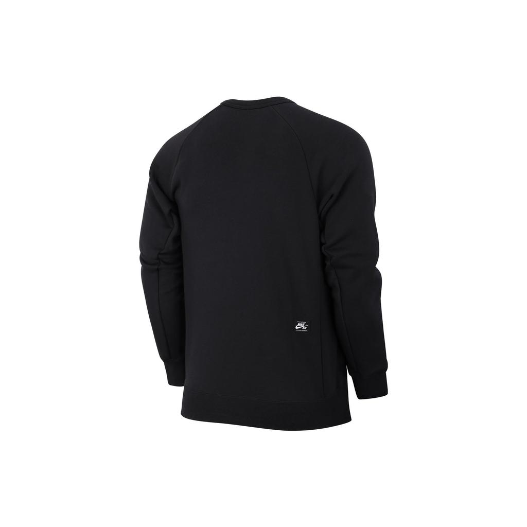 Nike Logo Print Casual Crew Neck Sweatshirt Men Tops Black AQ9564-010