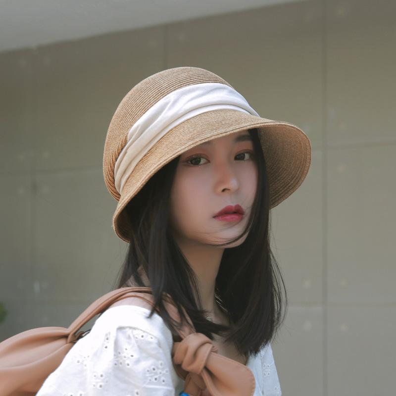 

Японский дизайн, простая соломенная шляпа, рыбацкая шляпа, солнцезащитный крем, солнцезащитный козырек для путешествий, литературный ретро женский