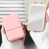 3-Farben Desktop Make-up Spiegel PU-Leder Einfach Tragbar Handspiegel Faltbar Studenten Kompakt Süßer Taschenspiegel Neu