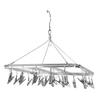 Multifunction Aluminum Alloy Laundry Drying Rack with 26 Clips for Socks Underwear Scarf Gloves