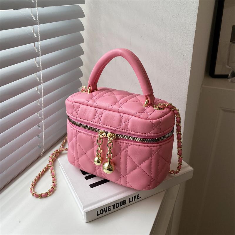Rhombus Chain Bag Women's New High-end Fashion Mini Shoulder Messenger Bag Popular Small Square Bag