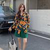 Women's Thin Long-sleeved Shirt with Floral Patterns In Hong Kong Style Retro Chic and Stylish Loose Top Popular on Ins