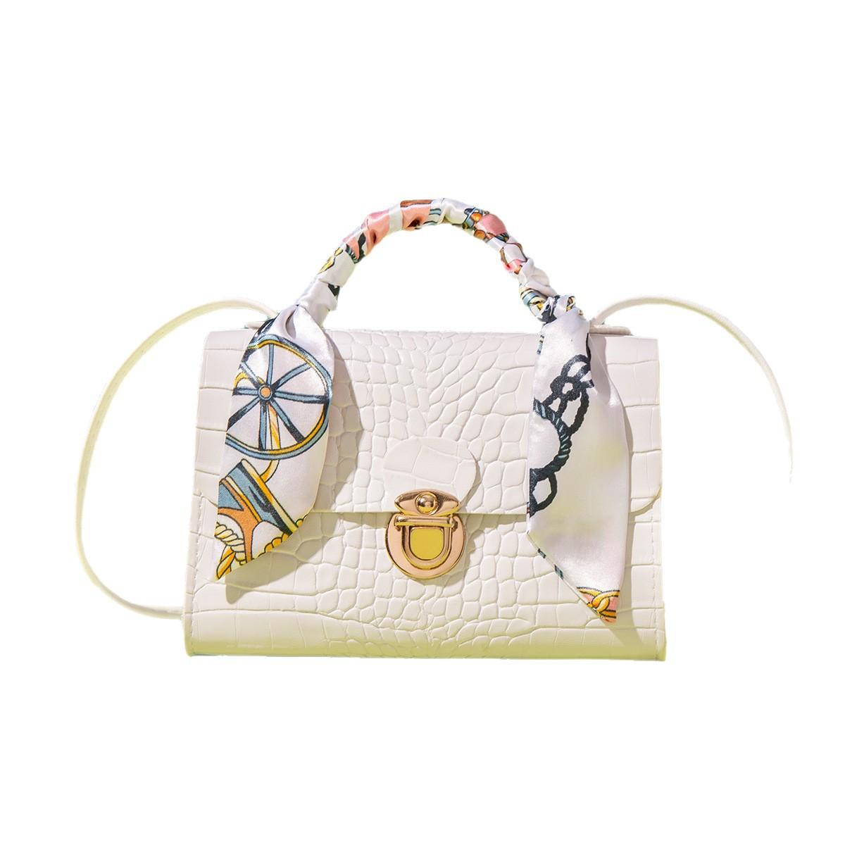 

New Arrival Women Crocodile Pattern Shoulder Bag Korean Fashion Casual All-match Handbag Tote Bag With Scarf